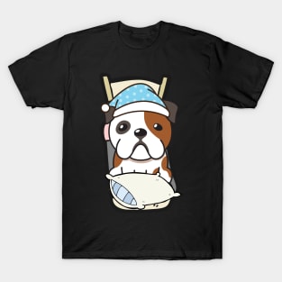 Cute bulldog is going to bed T-Shirt